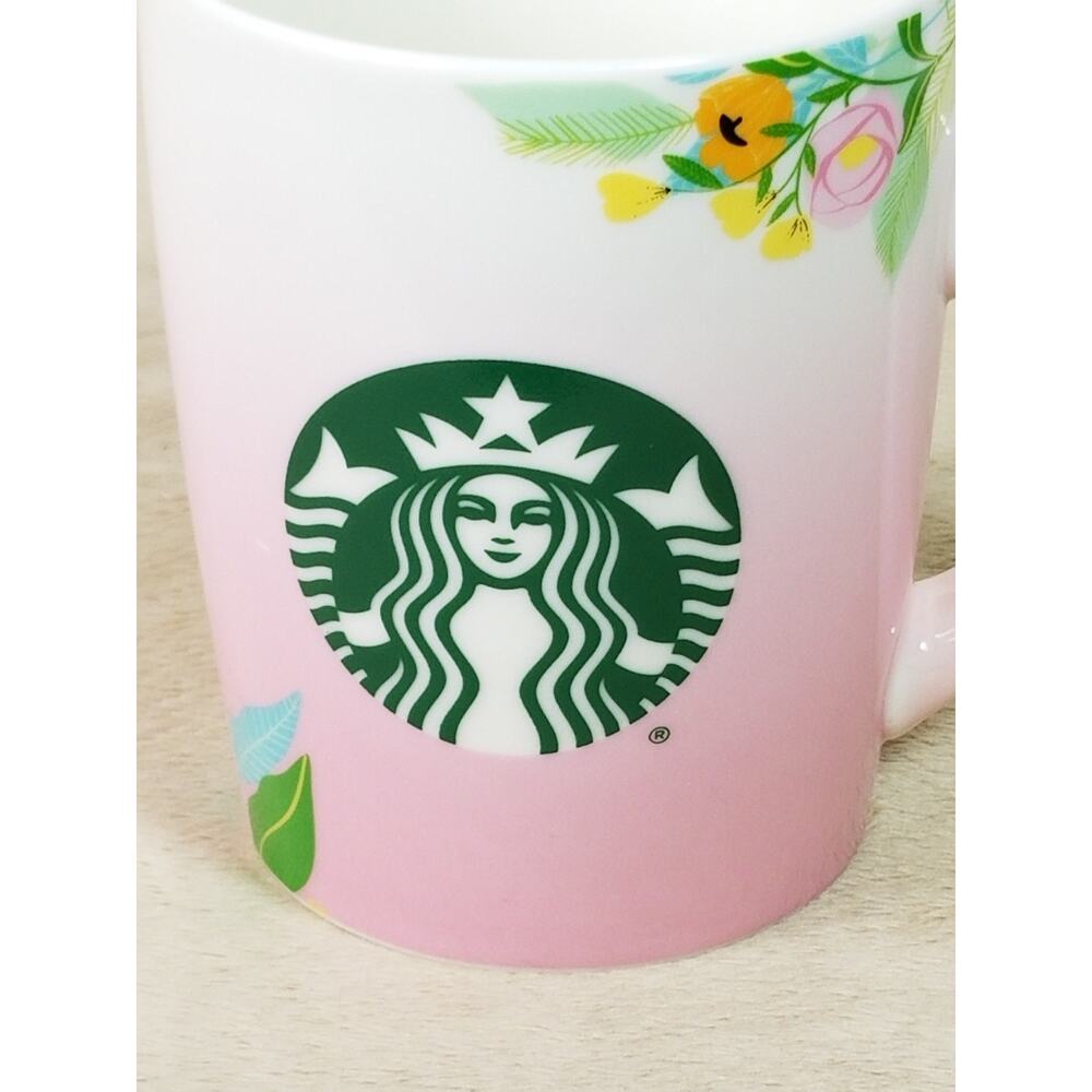 Starbucks Pink Coffee Mug 10oz Mermaid Logo 2020 Teacup Thankful 4" Collectible - Picture 2 of 14